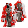 Cute Weimaraner Print Women's Bath Robe