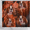 Cute Irish Red and White Setter Print Shower Curtains