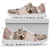 Cute Akita Inu On Leaves Print Running Shoes