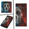 Amazing Boxer On Red And Blue Print Women's Leather Wallet