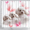 Cute Poodle Dog Print Shower Curtains