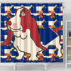 [AI Generated] Basset Hound Print Shower Curtains