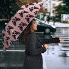 Boston Terrier Dog Pink Pattern Print Umbrellas