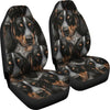 Bluetick Coonhound Dog In Lots Print Car Seat Covers