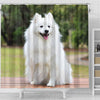 Spitz Dog Print Shower Curtains