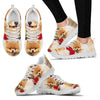 Pomeranian With Rose Print Running Shoes