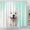 Lovely Samoyed dog Print Shower Curtain