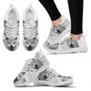 Lovely Akita Inu On Black and White Print Running Shoes