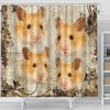 Lovely Golden Hamster Print Shower Curtains