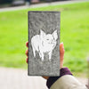 Large White Pig Print Women's Leather Wallet