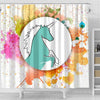 Colorful Unicorn Print Shower Curtain