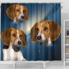 American Foxhound Print Shower Curtains