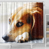 Beagle Dog Art Print Shower Curtains