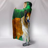 Rough Collie Dog Art Print Hooded Blanket