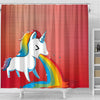 Rainbow Unicorn Print Shower Curtain