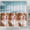 Cute Australian Shepherd Print Shower Curtains