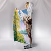 American Bulldog Print Hooded Blanket