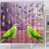 Monk Parakeet Parrot Print Shower Curtains