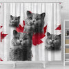 Lovely British Shorthair Cat Print Shower Curtains