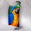Blue And Yellow Macaw Parrot Print Hooded Blanket