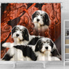 Lovely Polish Lowland Sheepdog Print Shower Curtains