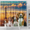 Beagle Print Shower Curtain