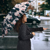 Border Collie Dog In Lots Print Umbrellas