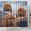 Lovely Redbone Coonhound Print Shower Curtains