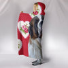 Saint Bernard Dog Red Print Hooded Blanket