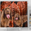 Sussex Spaniel On Brown Print Shower Curtains