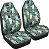 Old English Sheepdog Floral Print Car Seat Covers