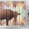 Danish Red cattle (Cow) Print Shower Curtain