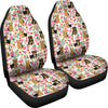 Yorkie Dog Floral Print Car Seat Covers