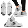 Borzoi Dog On Black And White Print Running Shoes