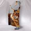 Beautiful Somali Cat Print Hooded Blanket