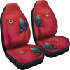 Red Minimacaw Parrot Print Car Seat Covers