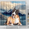 Pit Bull Terrier Print Shower Curtains