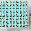 Basset Hound Dog Pattern Print Shower Curtains