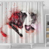 St. Bernard Dog Watercolor Art Print Shower Curtains