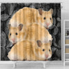 Cute Golden Hamster Print Shower Curtains