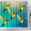 Blue And Yellow Macaw Parrot Print Shower Curtains