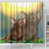 Cute Oriental Shorthair Cat Print Shower Curtains