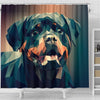 Rottweiler Dog Vector Art Print Shower Curtains