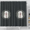 Cute Bichon Frise Dog Print Shower Curtain