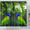 Blue Headed Parrot Print Shower Curtains