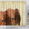 Cute Boran cattle (cow) Print Shower Curtain