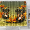 Lovely Rottweiler Dog Print Shower Curtains