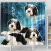 Polish Lowland Sheepdog Print Shower Curtains