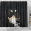 Black Saluki Dog Print Shower Curtain