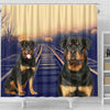 Cute Rottweiler Dog Print Shower Curtains